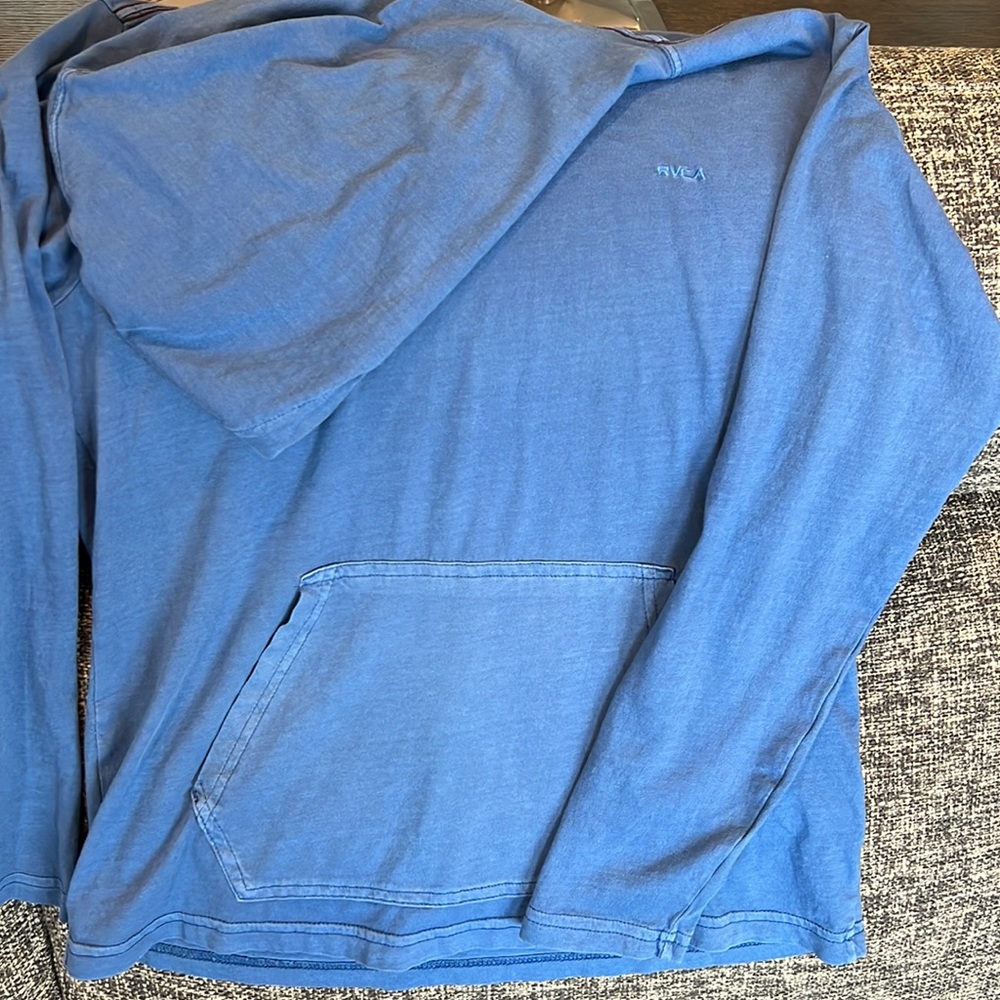 Brand new:  RVCA, lightweight long-sleeve with hood